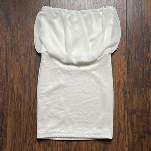 Mandee’s Strapless White Mini Dress
